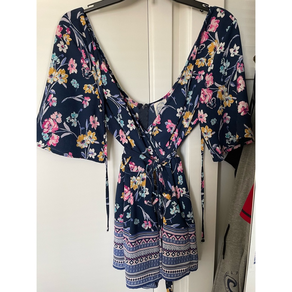 Floral Navy Romper